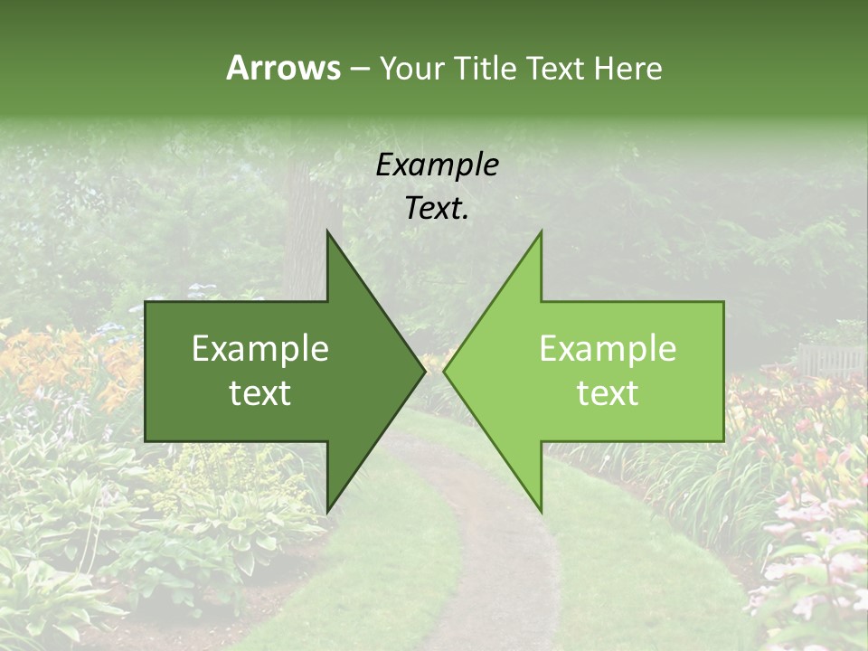A Garden With Flowers And Trees In The Background PowerPoint Template
