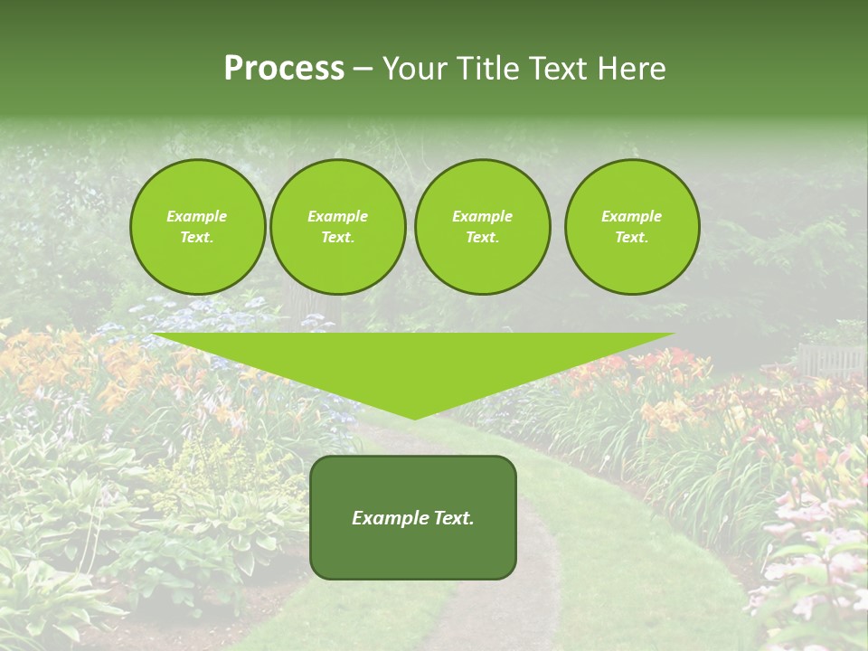 A Garden With Flowers And Trees In The Background PowerPoint Template