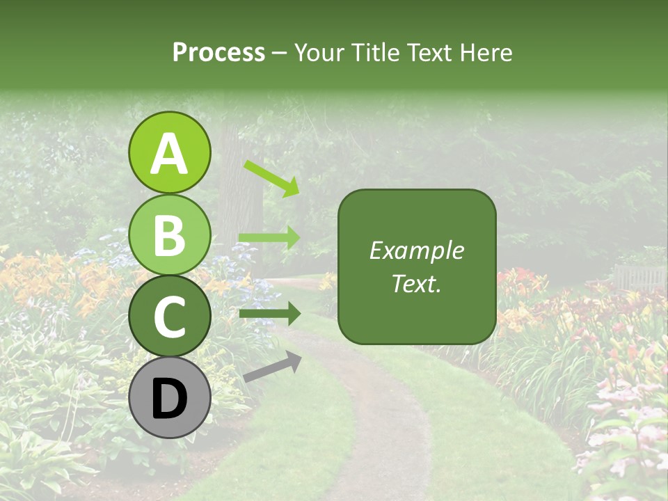 A Garden With Flowers And Trees In The Background PowerPoint Template