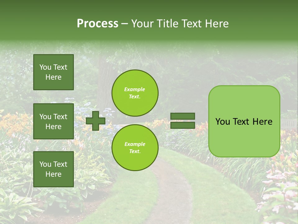 A Garden With Flowers And Trees In The Background PowerPoint Template