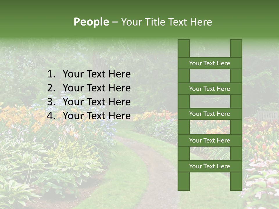 A Garden With Flowers And Trees In The Background PowerPoint Template