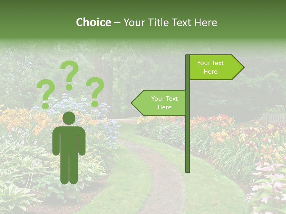 A Garden With Flowers And Trees In The Background PowerPoint Template