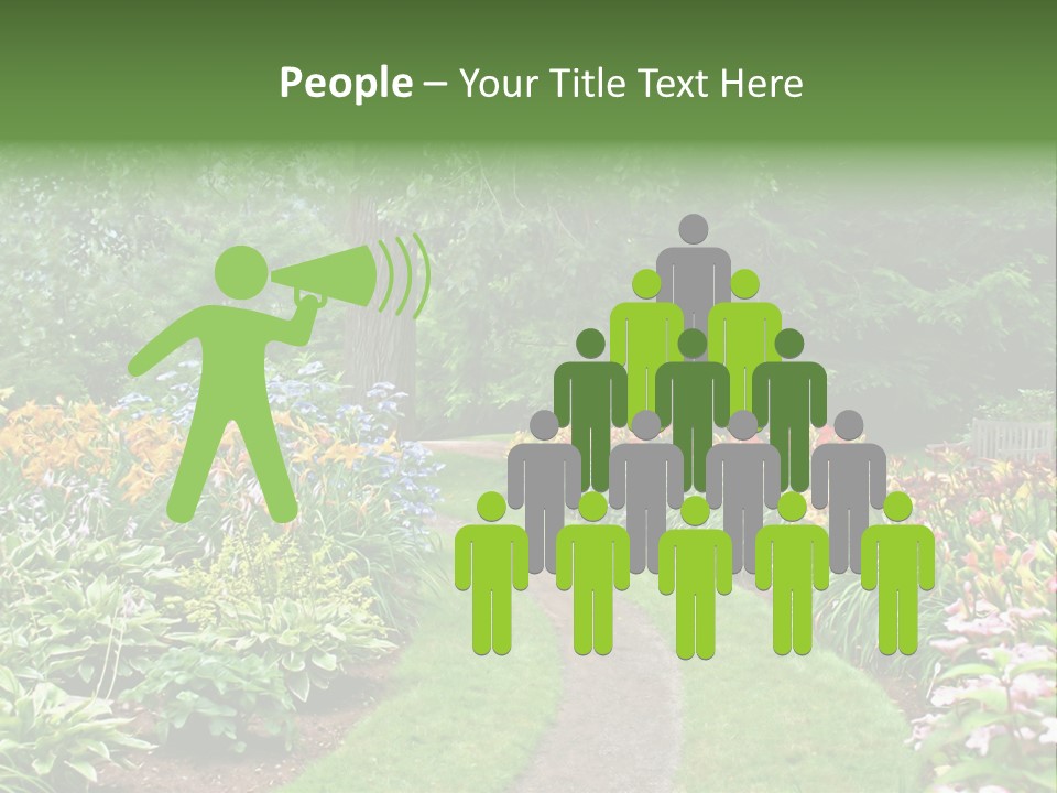 A Garden With Flowers And Trees In The Background PowerPoint Template