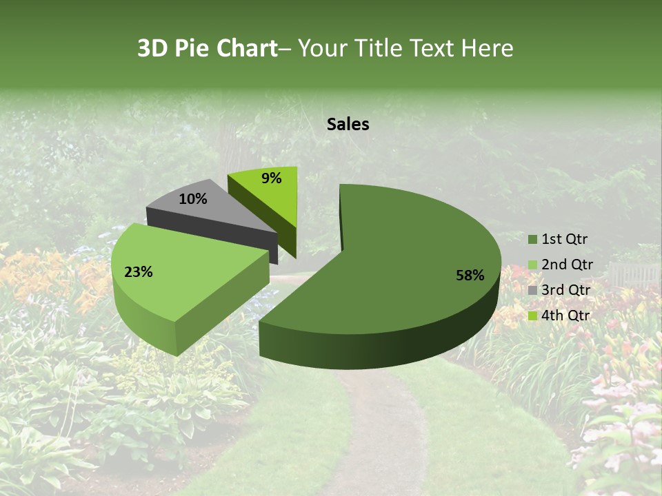 A Garden With Flowers And Trees In The Background PowerPoint Template
