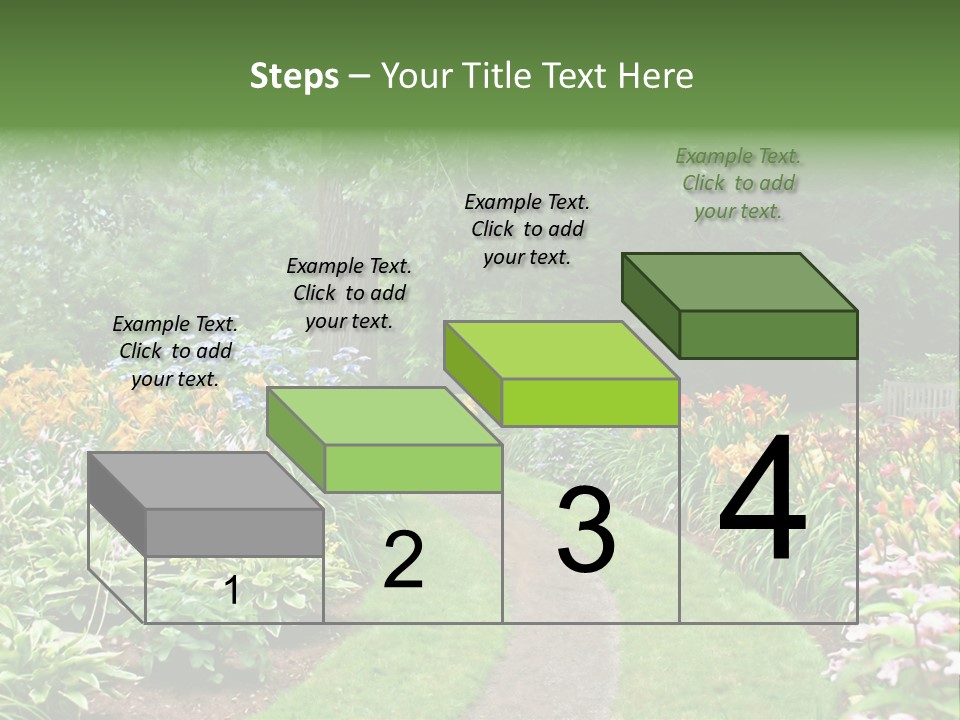 A Garden With Flowers And Trees In The Background PowerPoint Template