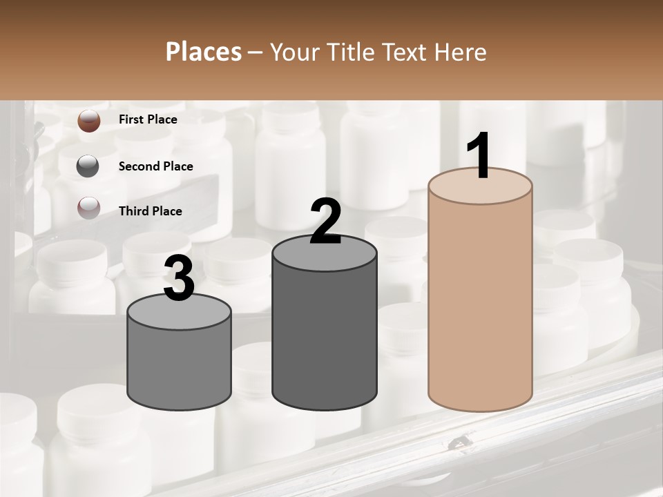 A Bunch Of White Jars Sitting On Top Of A Conveyor Belt PowerPoint Template