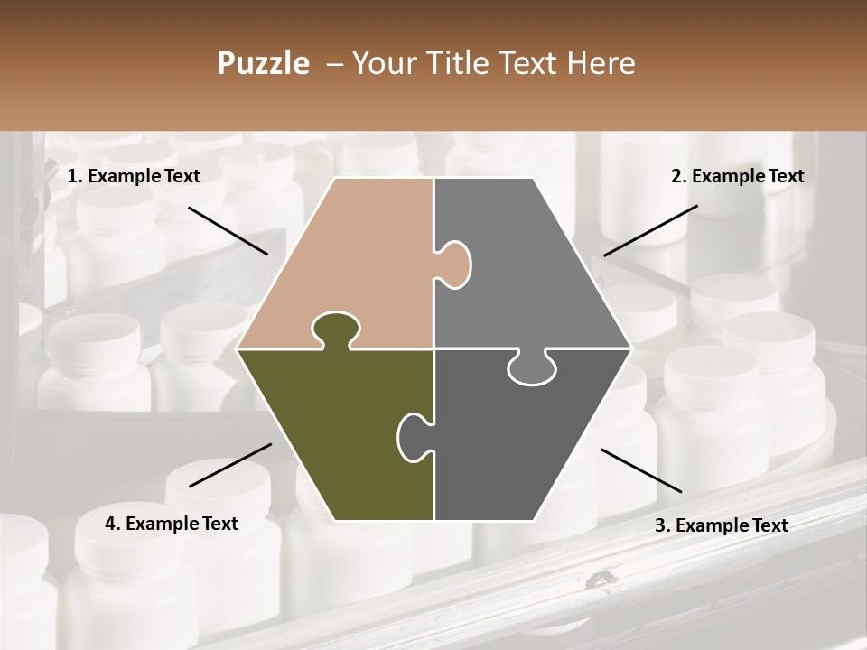 A Bunch Of White Jars Sitting On Top Of A Conveyor Belt PowerPoint Template