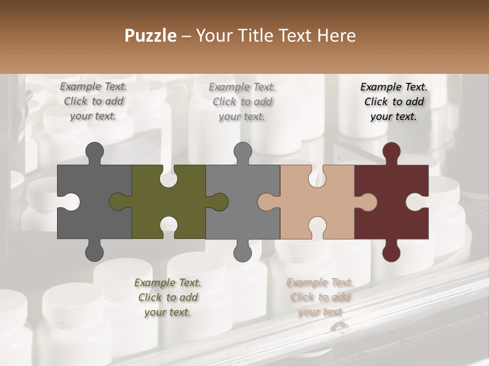 A Bunch Of White Jars Sitting On Top Of A Conveyor Belt PowerPoint Template