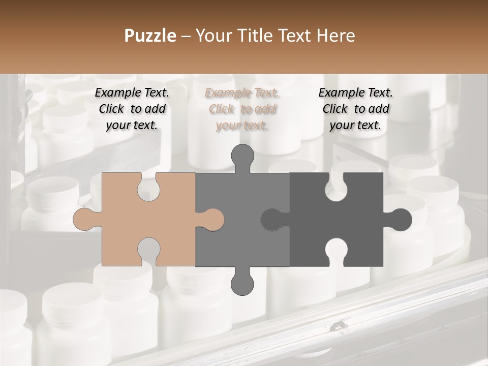 A Bunch Of White Jars Sitting On Top Of A Conveyor Belt PowerPoint Template