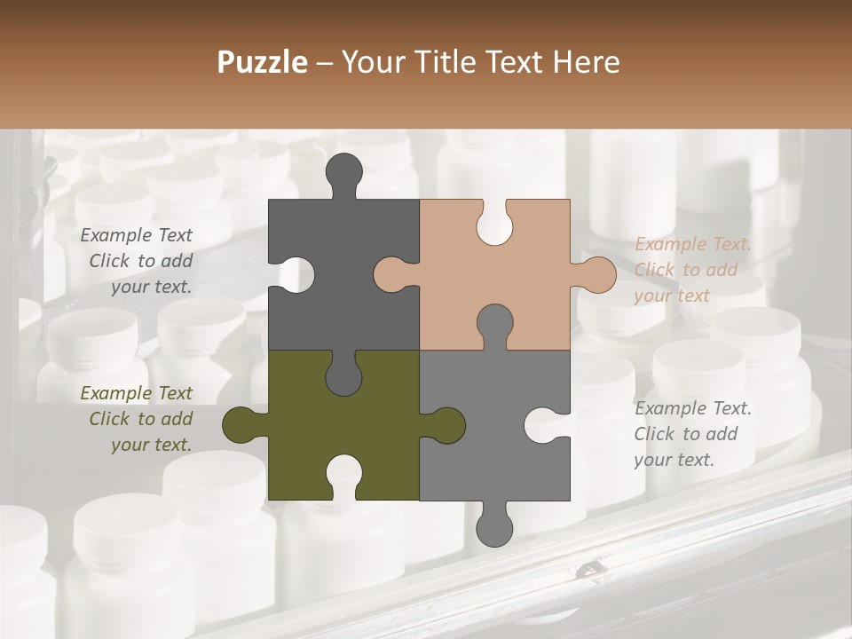 A Bunch Of White Jars Sitting On Top Of A Conveyor Belt PowerPoint Template