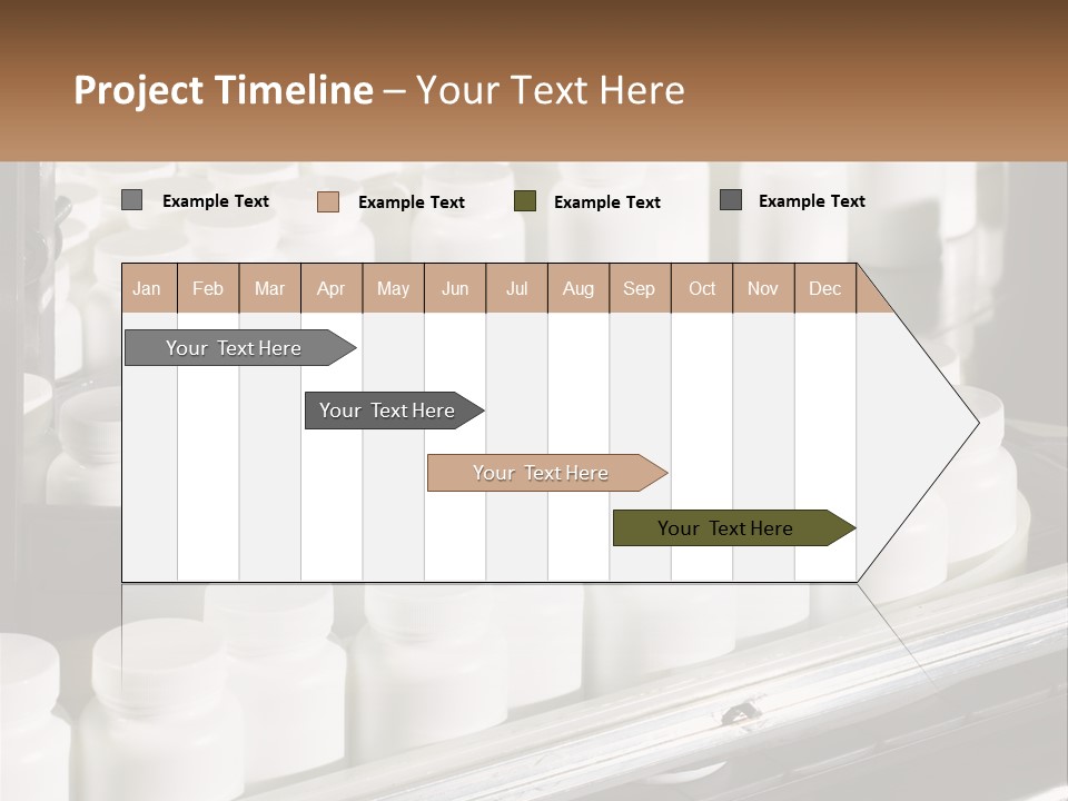 A Bunch Of White Jars Sitting On Top Of A Conveyor Belt PowerPoint Template