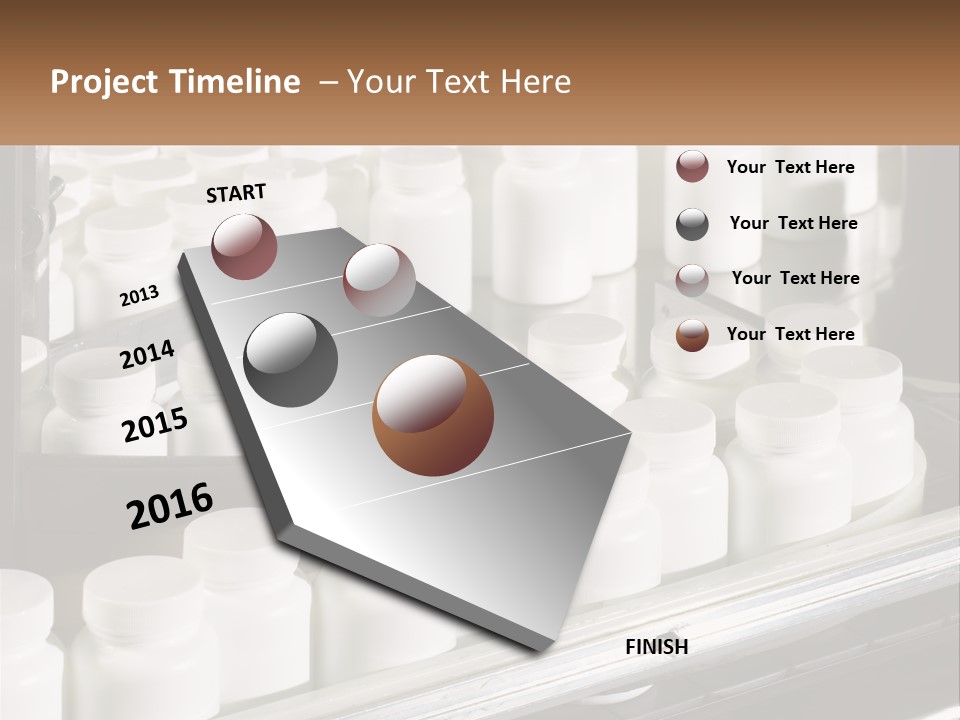 A Bunch Of White Jars Sitting On Top Of A Conveyor Belt PowerPoint Template