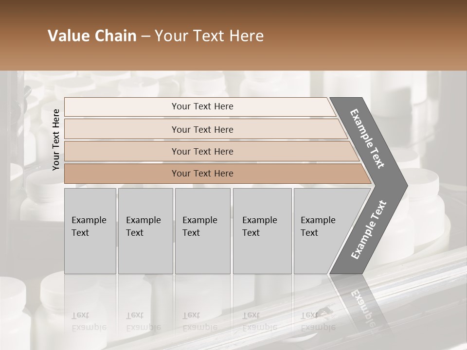 A Bunch Of White Jars Sitting On Top Of A Conveyor Belt PowerPoint Template