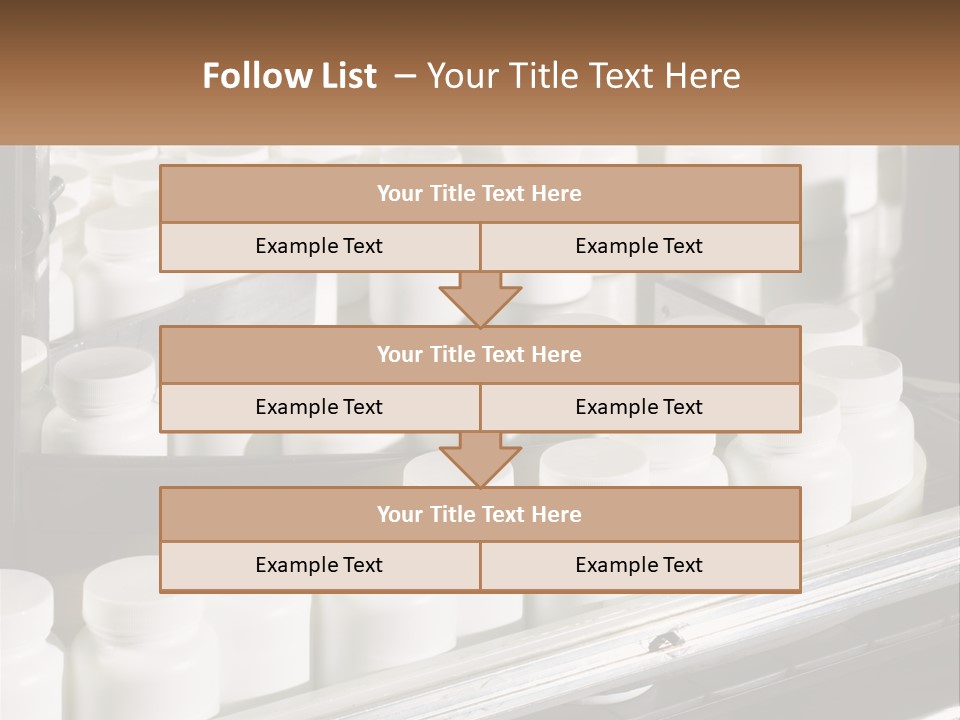 A Bunch Of White Jars Sitting On Top Of A Conveyor Belt PowerPoint Template