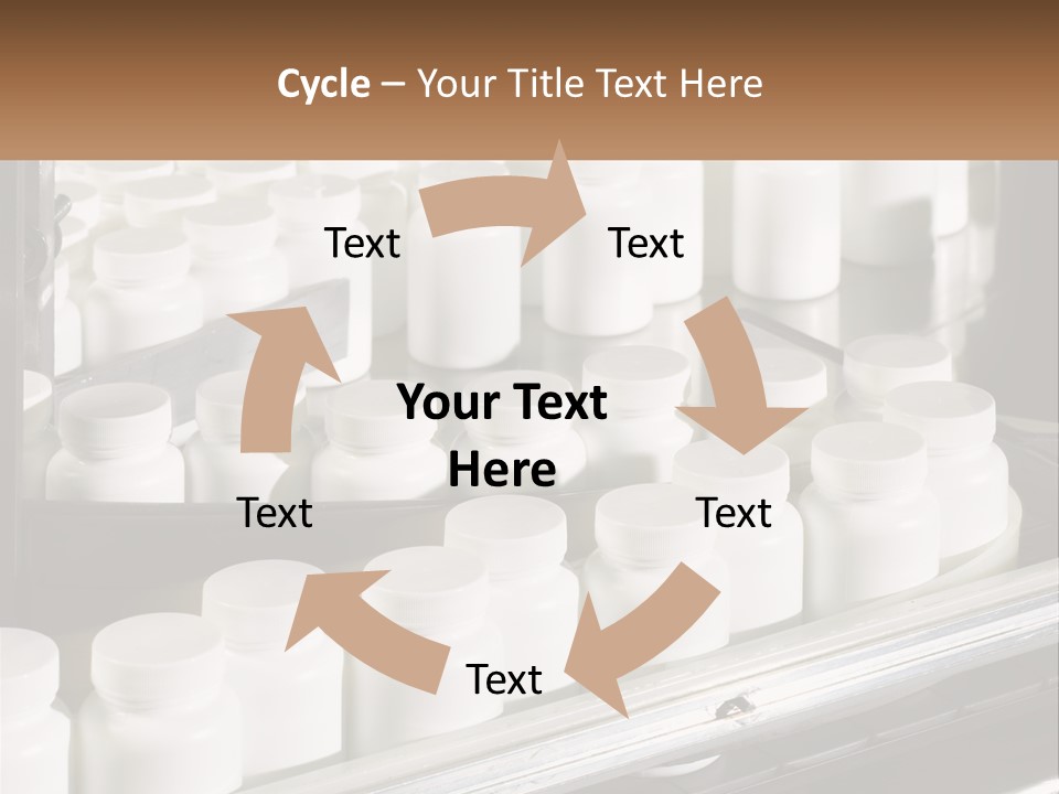 A Bunch Of White Jars Sitting On Top Of A Conveyor Belt PowerPoint Template