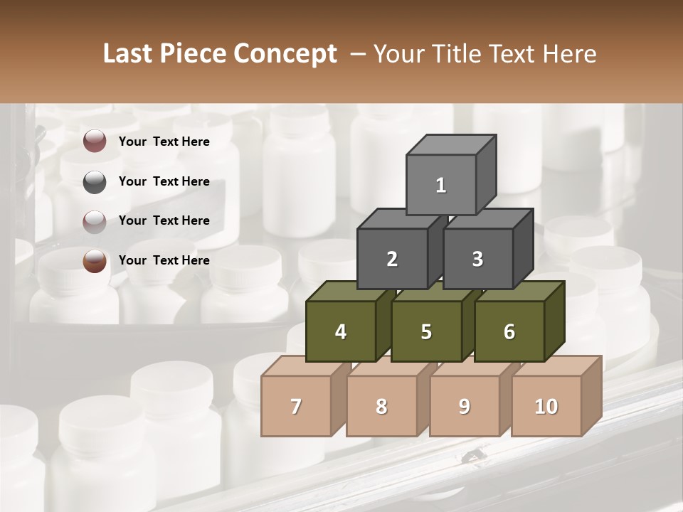 A Bunch Of White Jars Sitting On Top Of A Conveyor Belt PowerPoint Template