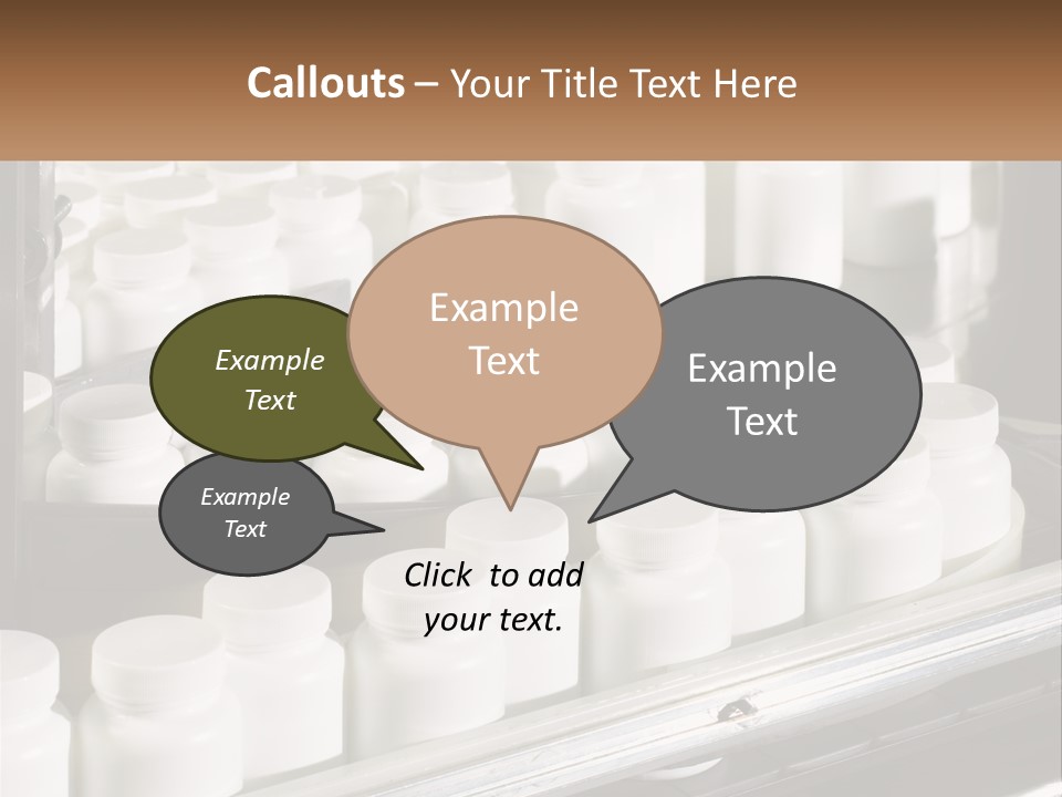 A Bunch Of White Jars Sitting On Top Of A Conveyor Belt PowerPoint Template