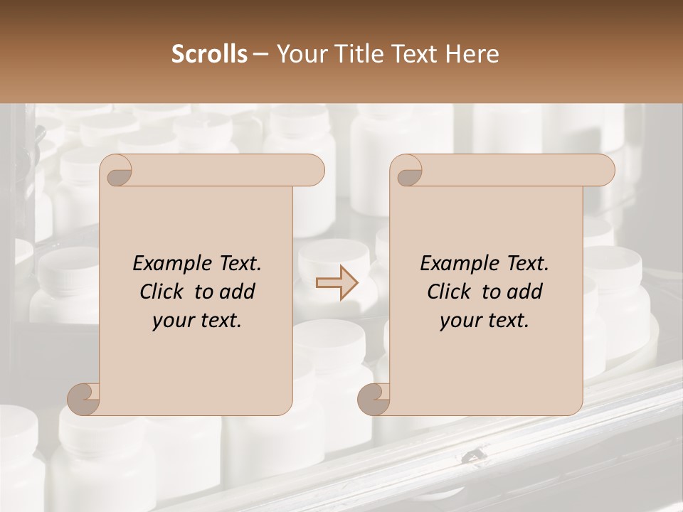 A Bunch Of White Jars Sitting On Top Of A Conveyor Belt PowerPoint Template