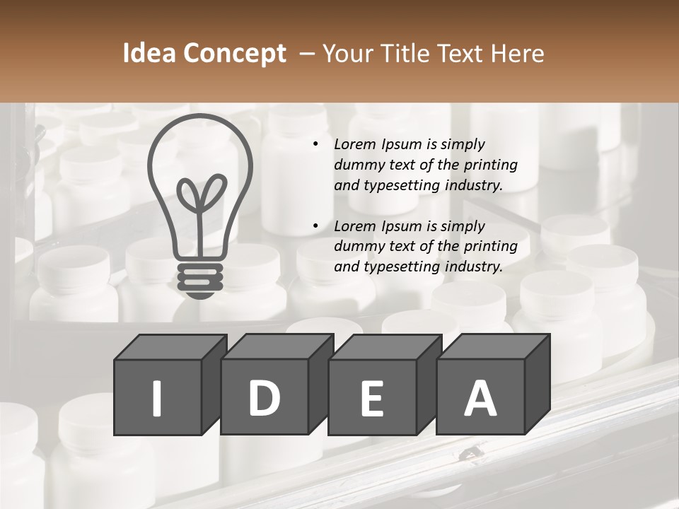 A Bunch Of White Jars Sitting On Top Of A Conveyor Belt PowerPoint Template