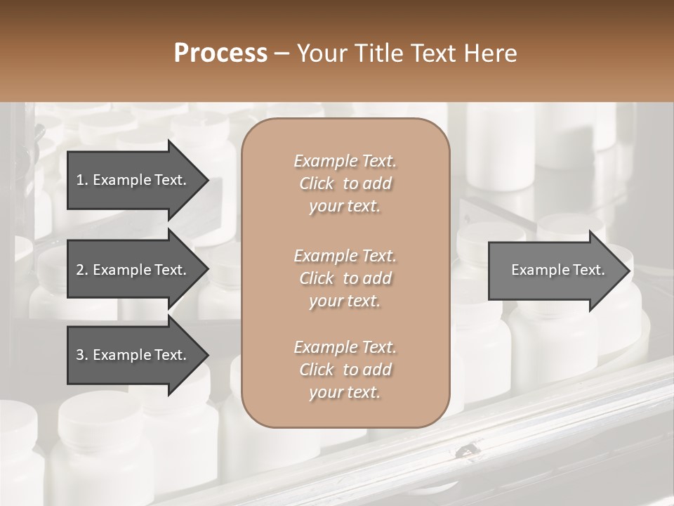 A Bunch Of White Jars Sitting On Top Of A Conveyor Belt PowerPoint Template