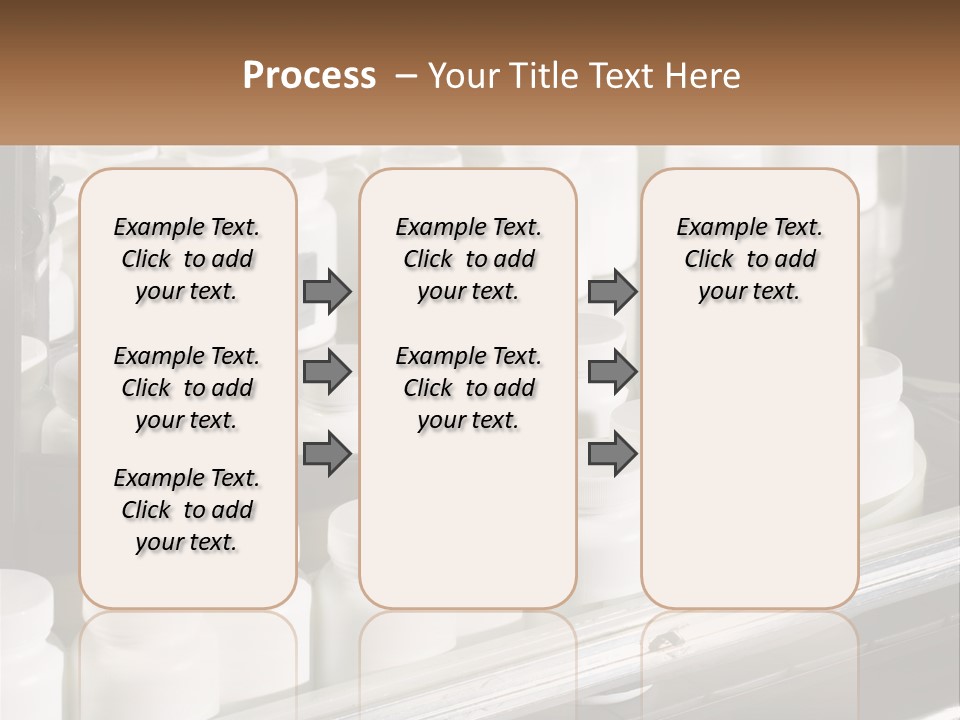 A Bunch Of White Jars Sitting On Top Of A Conveyor Belt PowerPoint Template