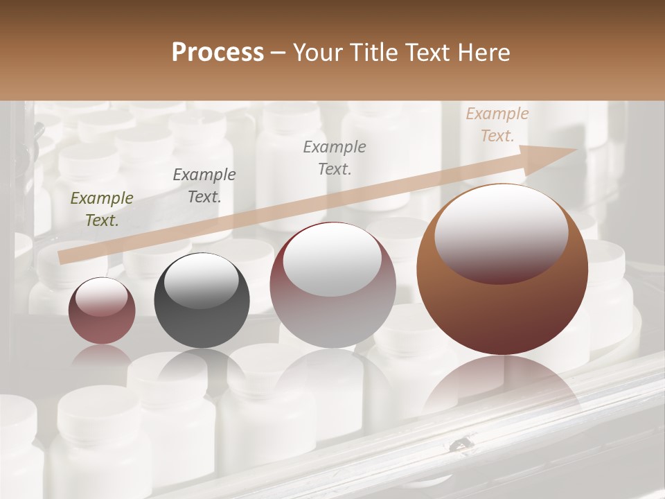 A Bunch Of White Jars Sitting On Top Of A Conveyor Belt PowerPoint Template