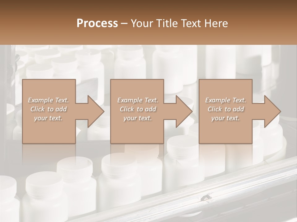 A Bunch Of White Jars Sitting On Top Of A Conveyor Belt PowerPoint Template