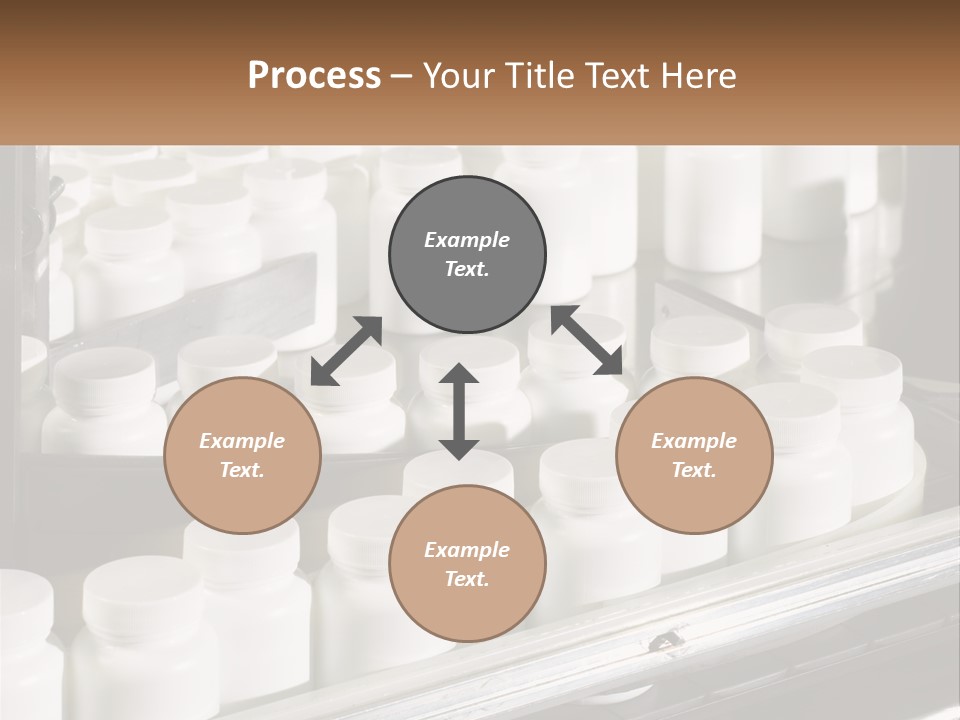 A Bunch Of White Jars Sitting On Top Of A Conveyor Belt PowerPoint Template