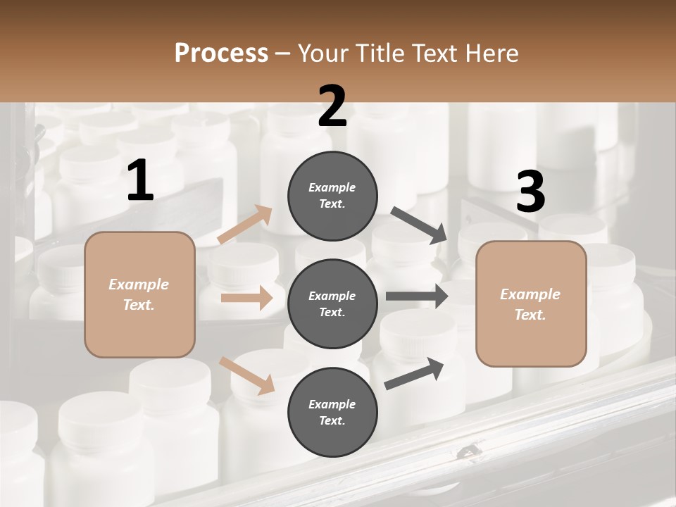 A Bunch Of White Jars Sitting On Top Of A Conveyor Belt PowerPoint Template