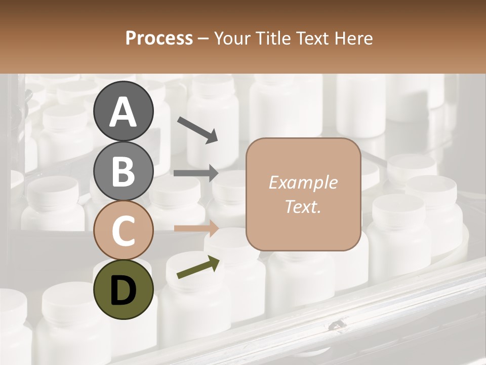A Bunch Of White Jars Sitting On Top Of A Conveyor Belt PowerPoint Template