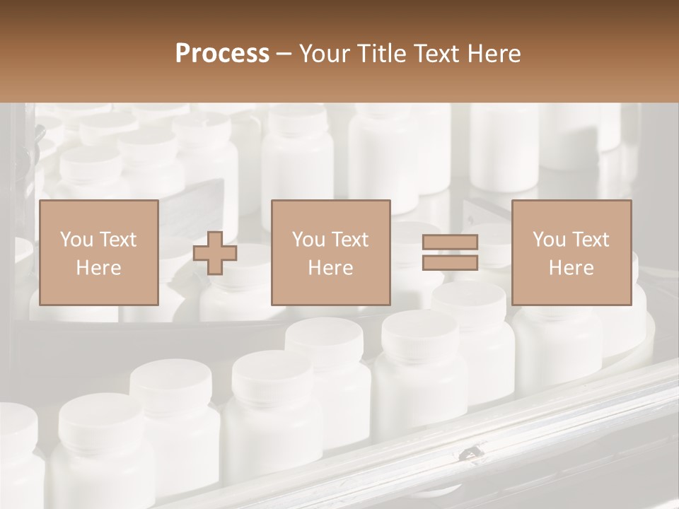 A Bunch Of White Jars Sitting On Top Of A Conveyor Belt PowerPoint Template