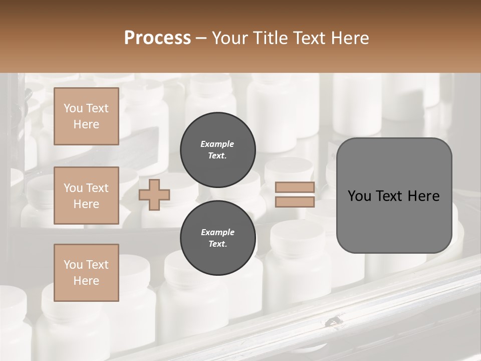 A Bunch Of White Jars Sitting On Top Of A Conveyor Belt PowerPoint Template