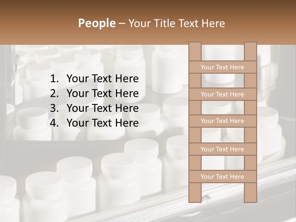 A Bunch Of White Jars Sitting On Top Of A Conveyor Belt PowerPoint Template