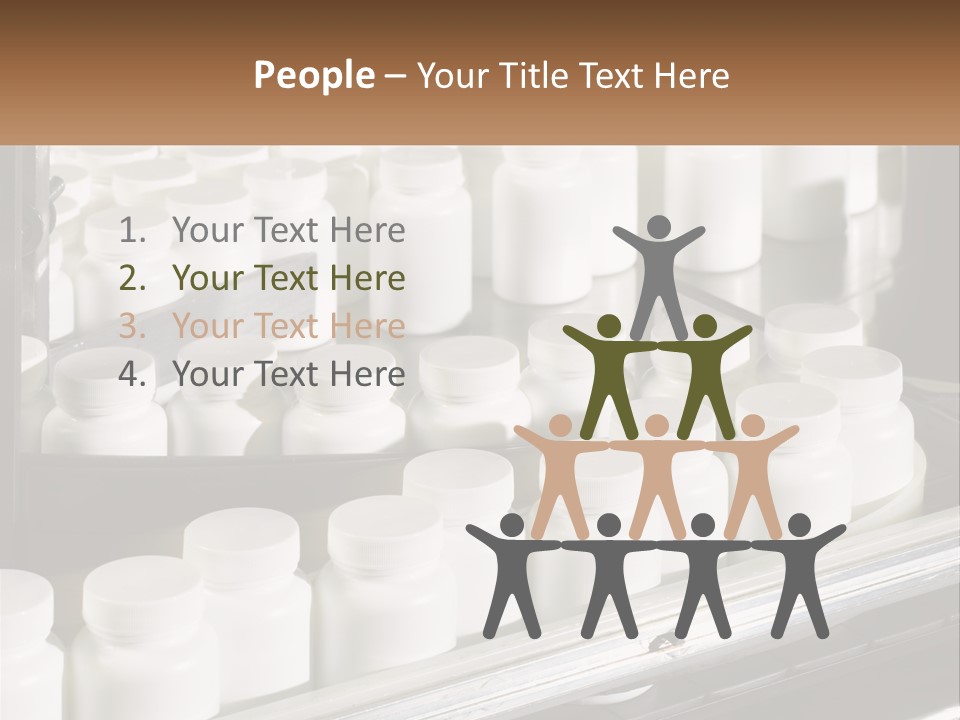 A Bunch Of White Jars Sitting On Top Of A Conveyor Belt PowerPoint Template