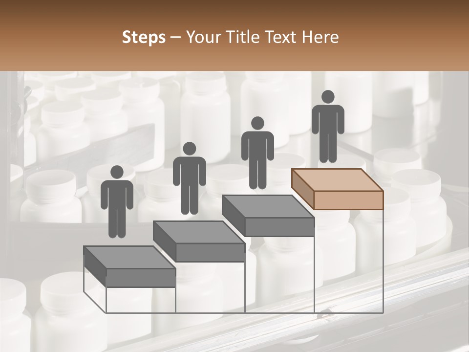A Bunch Of White Jars Sitting On Top Of A Conveyor Belt PowerPoint Template