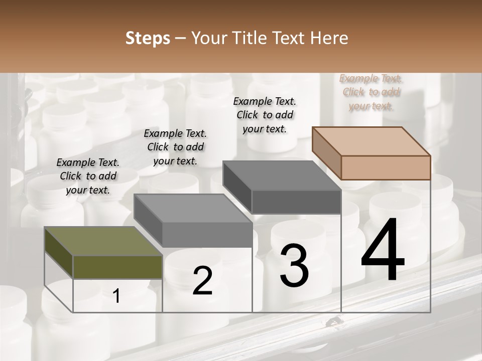 A Bunch Of White Jars Sitting On Top Of A Conveyor Belt PowerPoint Template