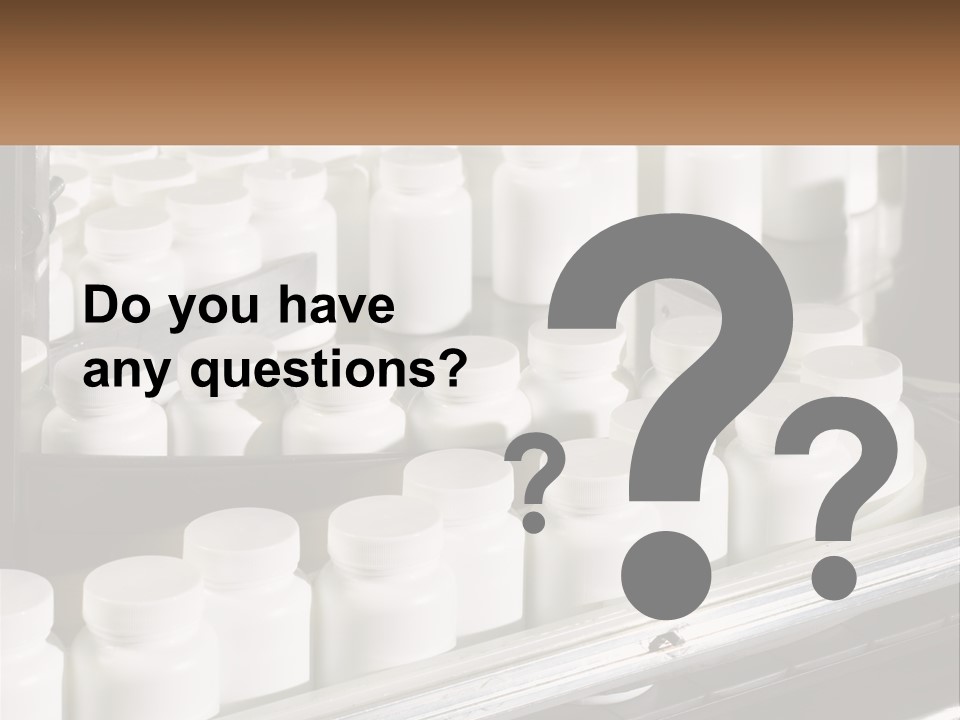 A Bunch Of White Jars Sitting On Top Of A Conveyor Belt PowerPoint Template