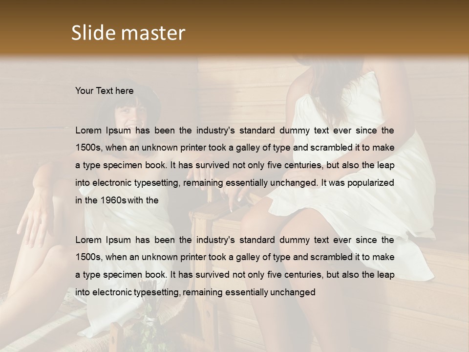 A Couple Of Women Sitting In A Sauna PowerPoint Template