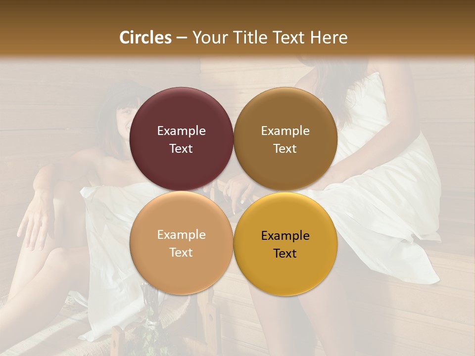 A Couple Of Women Sitting In A Sauna PowerPoint Template