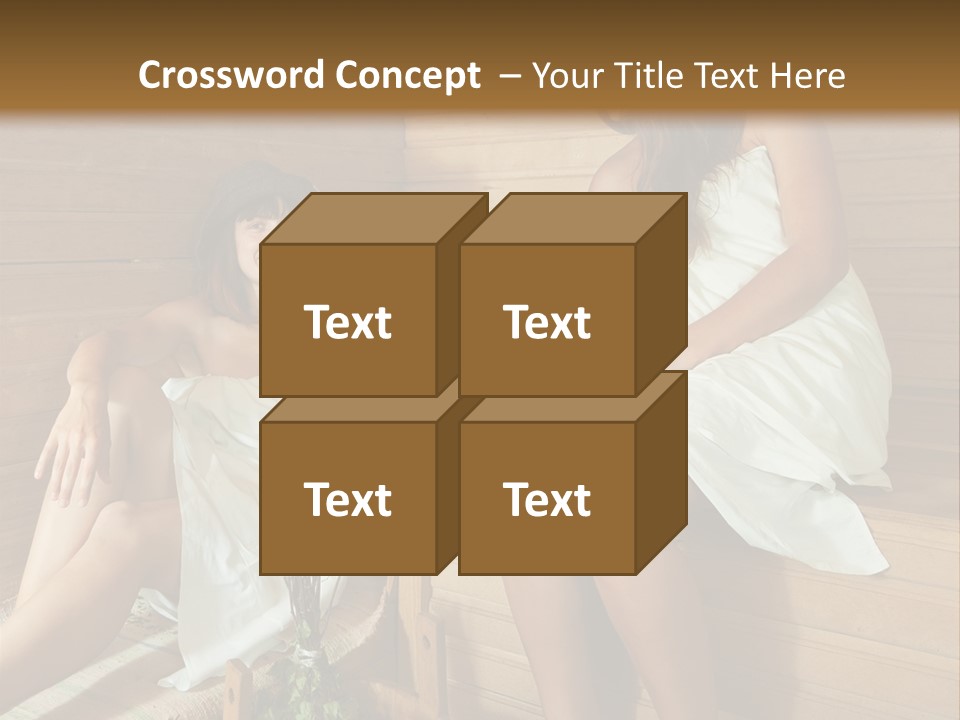 A Couple Of Women Sitting In A Sauna PowerPoint Template