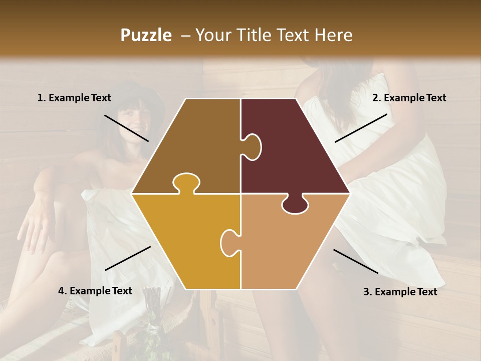 A Couple Of Women Sitting In A Sauna PowerPoint Template