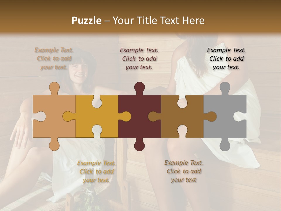 A Couple Of Women Sitting In A Sauna PowerPoint Template