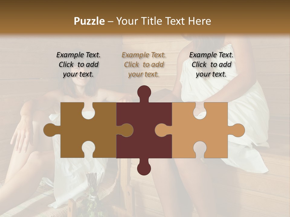 A Couple Of Women Sitting In A Sauna PowerPoint Template