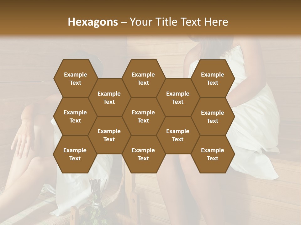 A Couple Of Women Sitting In A Sauna PowerPoint Template