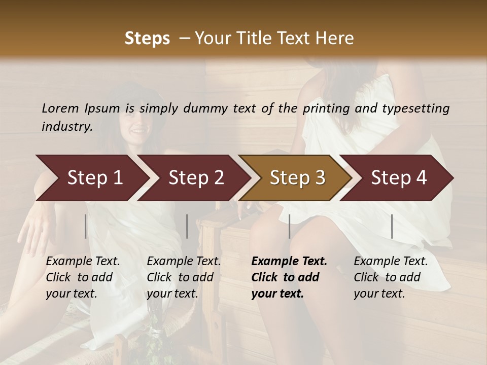 A Couple Of Women Sitting In A Sauna PowerPoint Template