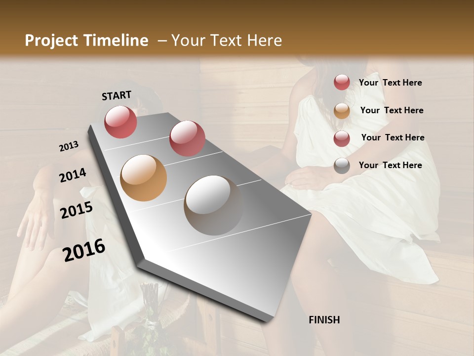 A Couple Of Women Sitting In A Sauna PowerPoint Template