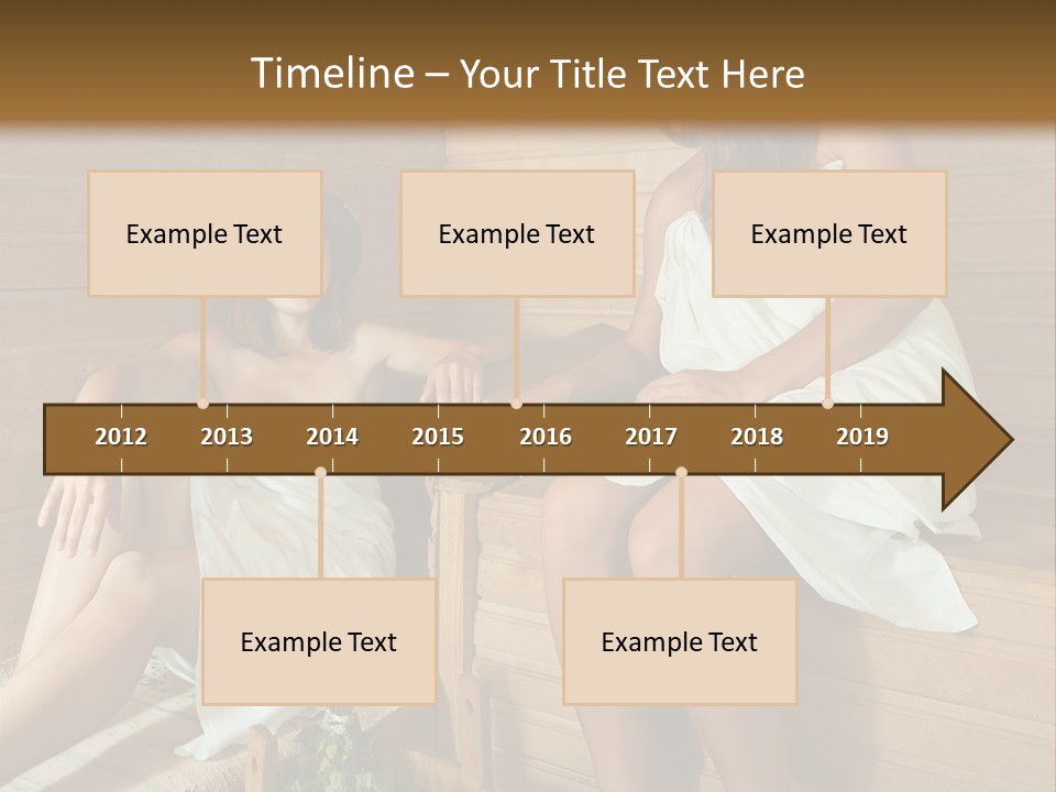 A Couple Of Women Sitting In A Sauna PowerPoint Template