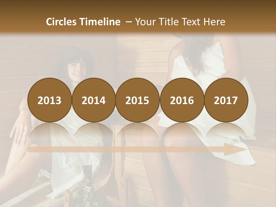 A Couple Of Women Sitting In A Sauna PowerPoint Template