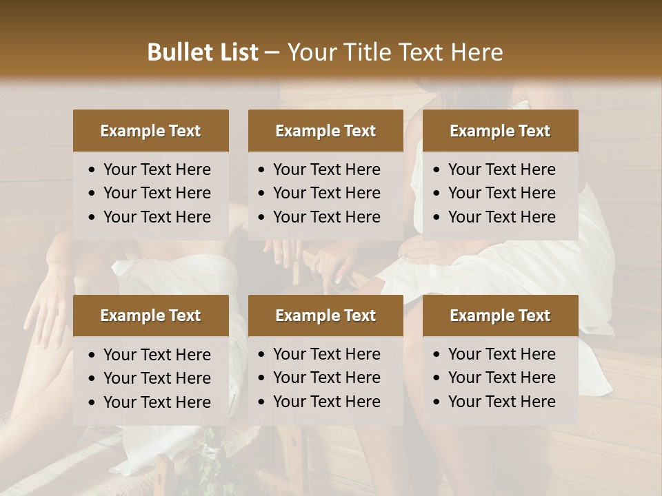 A Couple Of Women Sitting In A Sauna PowerPoint Template