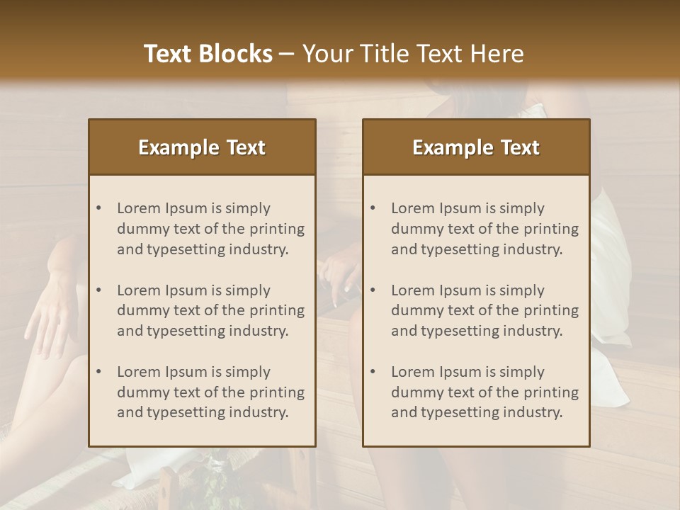 A Couple Of Women Sitting In A Sauna PowerPoint Template
